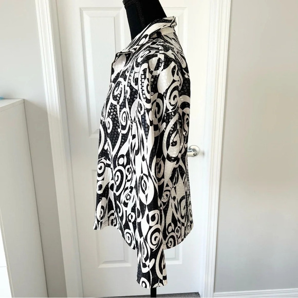 Misook Paisley Print Sequin Evening Zip Jacket - Picture 2 of 16